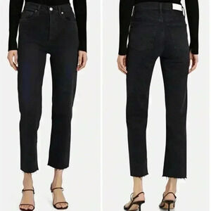 NWT REDONE 70s High Rise Stove Pipe Jeans in Jet Black ~ Size 24